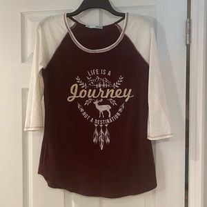 Maurices long sleeve maroon tee S